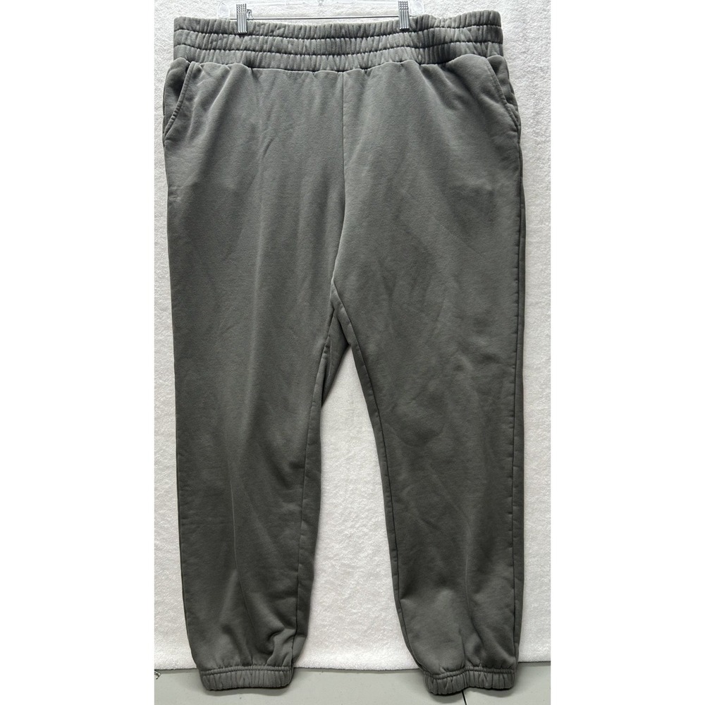 Pop Flex Womens Size 1X Gray Cloud Rollover Jogger Sweatpants (J8)